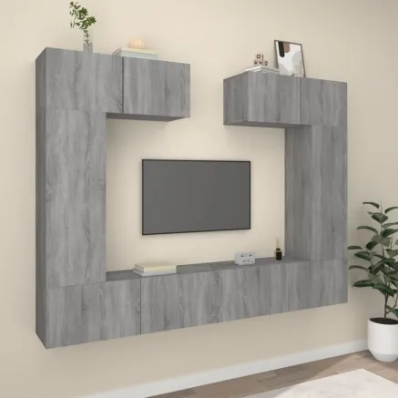 Ensemble de meubles TV 6 pcs Sonoma gris Bois d'ingénierie