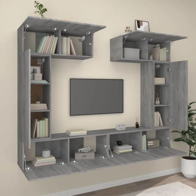 Ensemble de meubles TV 6 pcs Sonoma gris Bois d'ingénierie