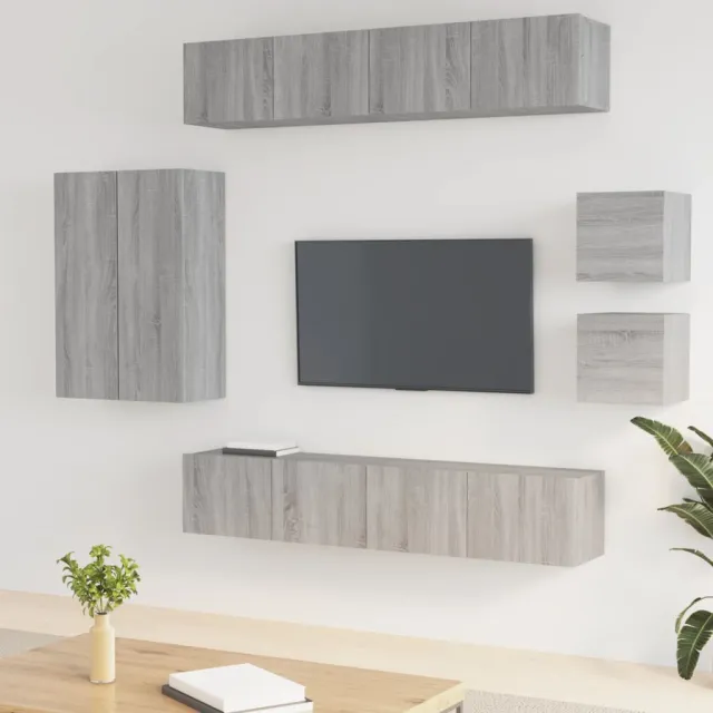 Ensemble de meubles TV 8 pcs Sonoma gris Bois d'ingénierie