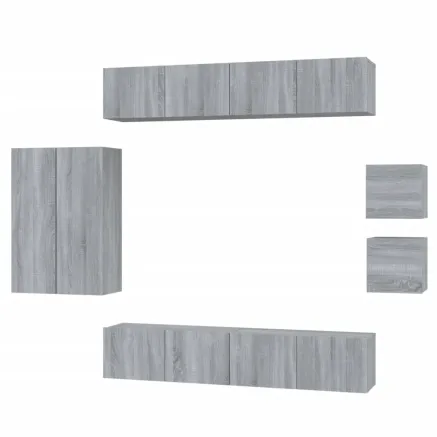 Ensemble de meubles TV 8 pcs Sonoma gris Bois d'ingénierie 2