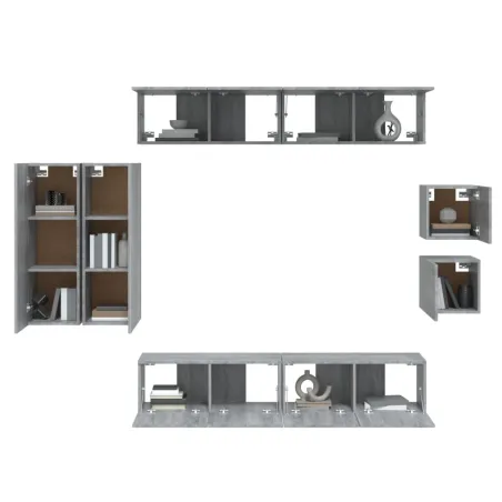 Ensemble de meubles TV 8 pcs Sonoma gris Bois d'ingénierie