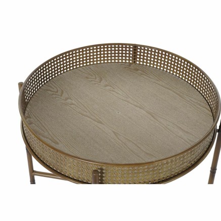 Table d'appoint DKD Home Decor 59 x 59 x 50 cm Naturel Métal 2