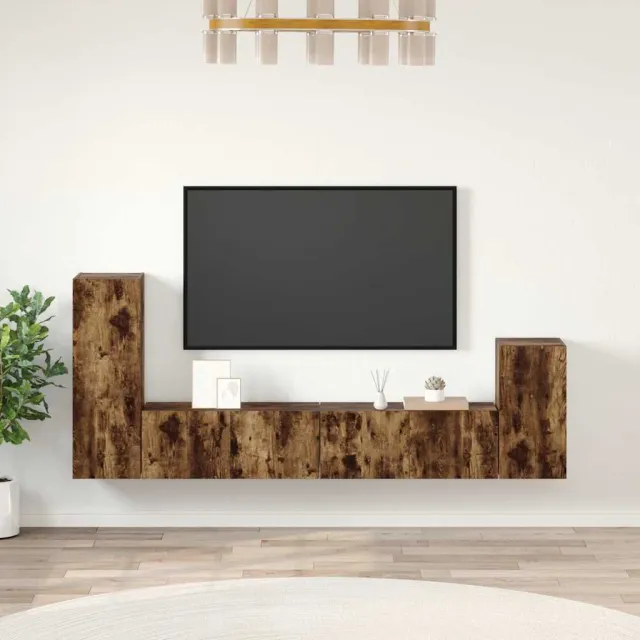 Ensemble de meubles TV 4 pcs Chêne fumé Bois d'ingénierie