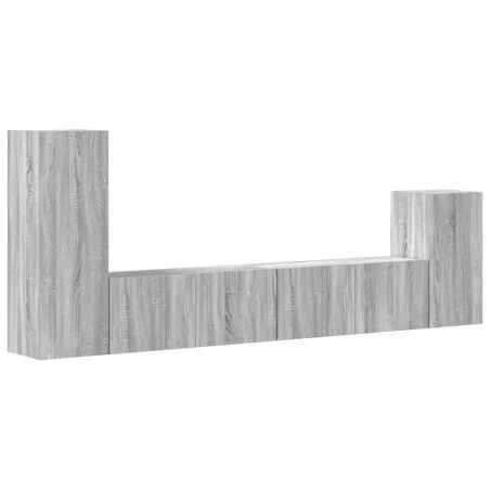 Ensemble de meubles TV 4 pcs Sonoma gris Bois d'ingénierie