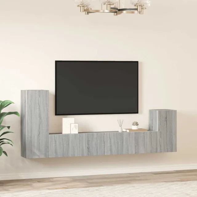 Ensemble de meubles TV 4 pcs Sonoma gris Bois d'ingénierie