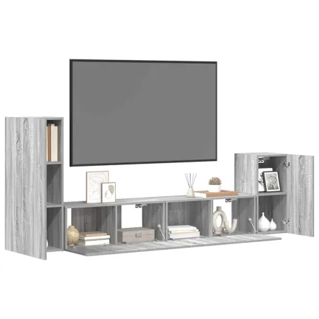 Ensemble de meubles TV 4 pcs Sonoma gris Bois d'ingénierie