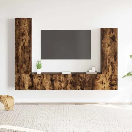 Ensemble de meubles TV 4 pcs Chêne fumé Bois d'ingénierie