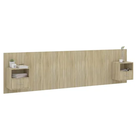 Tête de lit avec armoires Chêne sonoma Bois d'ingénierie