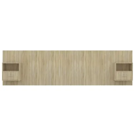 Tête de lit avec armoires Chêne sonoma Bois d'ingénierie