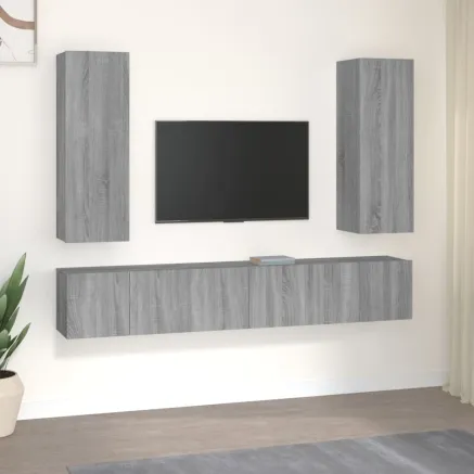 Ensemble de meubles TV 5 pcs Sonoma gris Bois d'ingénierie