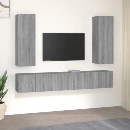Ensemble de meubles TV 5 pcs Sonoma gris Bois d'ingénierie