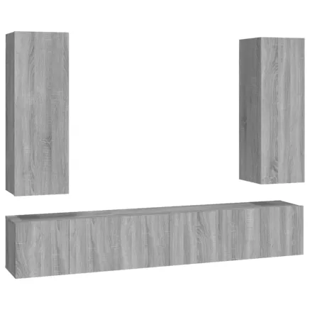 Ensemble de meubles TV 5 pcs Sonoma gris Bois d'ingénierie 2