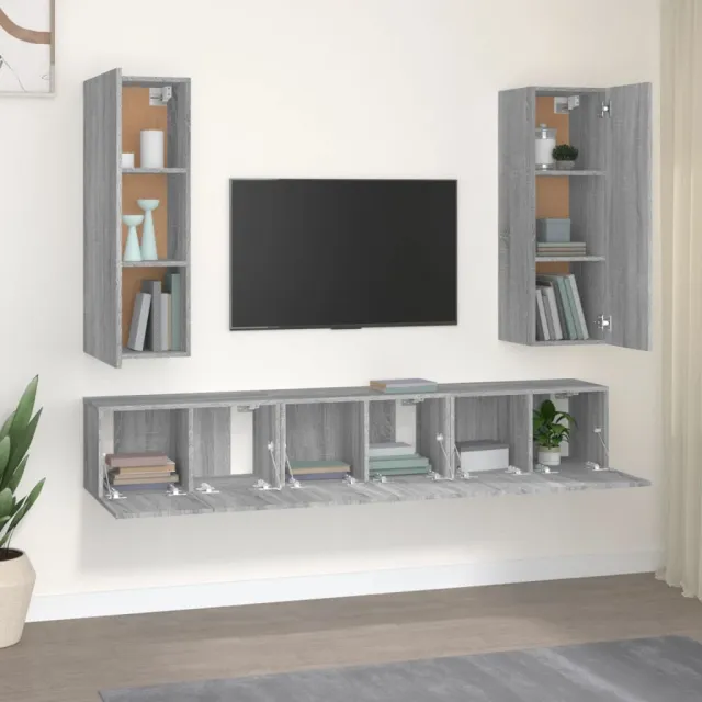 Ensemble de meubles TV 5 pcs Sonoma gris Bois d'ingénierie
