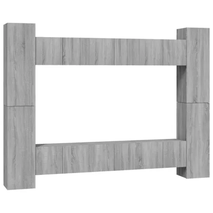 Ensemble de meubles TV 10 pcs Sonoma gris Bois d'ingénierie 2