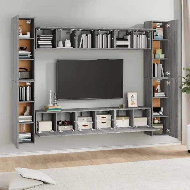 Ensemble de meubles TV 10 pcs Sonoma gris Bois d'ingénierie