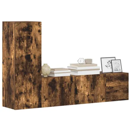 Ensemble de meubles TV 3 pcs Chêne fumé Bois d'ingénierie