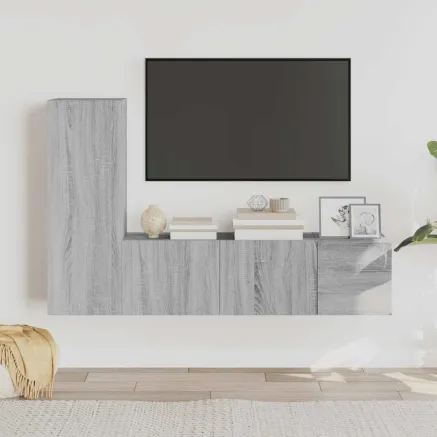 Ensemble de meubles TV 3 pcs Sonoma gris Bois d'ingénierie
