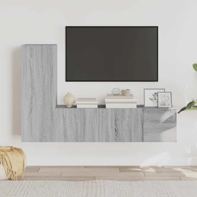 Ensemble de meubles TV 3 pcs Sonoma gris Bois d'ingénierie