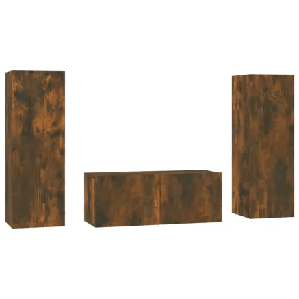 Ensemble de meubles TV 3 pcs Chêne fumé Bois d'ingénierie 2