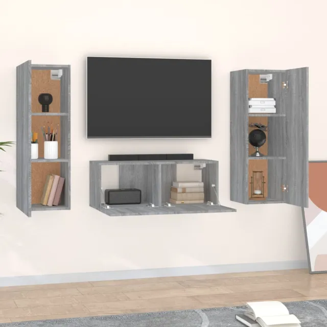 Ensemble de meubles TV 3 pcs Sonoma gris Bois d'ingénierie