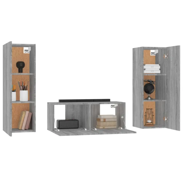 Ensemble de meubles TV 3 pcs Sonoma gris Bois d'ingénierie