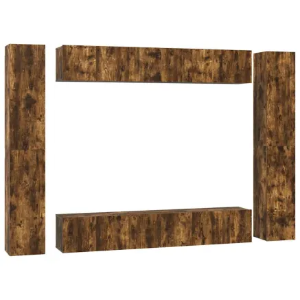 Ensemble de meubles TV 10 pcs Chêne fumé Bois d'ingénierie 2