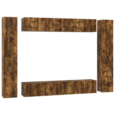 Ensemble de meubles TV 10 pcs Chêne fumé Bois d'ingénierie