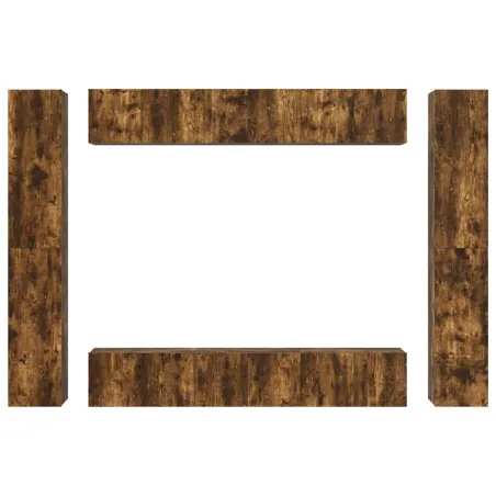 Ensemble de meubles TV 10 pcs Chêne fumé Bois d'ingénierie