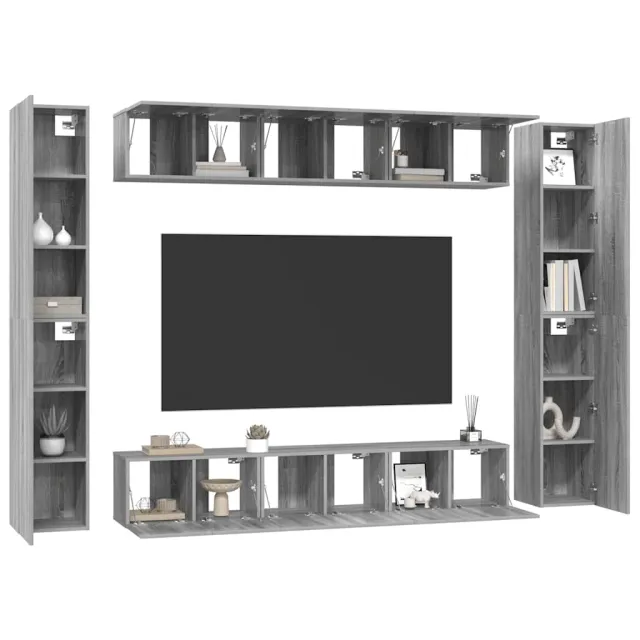 Ensemble de meubles TV 10 pcs Sonoma gris Bois d'ingénierie