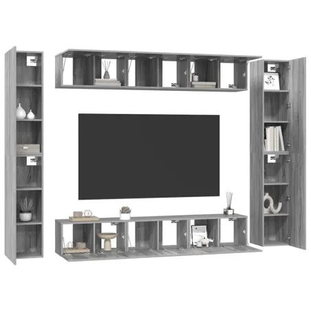 Ensemble de meubles TV 10 pcs Sonoma gris Bois d'ingénierie