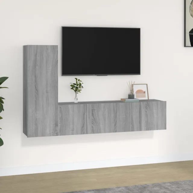 Ensemble de meubles TV 3 pcs Sonoma gris Bois d'ingénierie