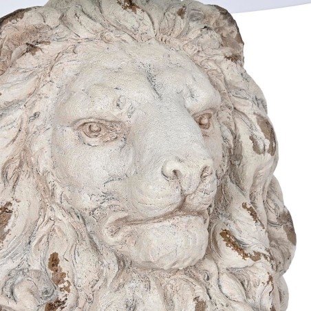 Table d'appoint DKD Home Decor Lion 52 x 44 x 72 cm Verre Gris Métal