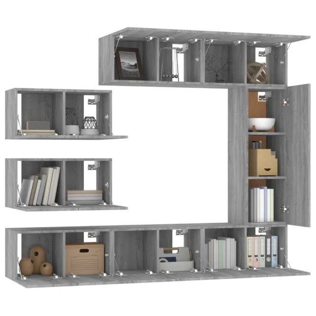 Ensemble de meubles TV 8 pcs Sonoma gris Bois d'ingénierie