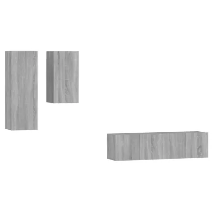 Ensemble de meubles TV 4 pcs Sonoma gris Bois d'ingénierie 2