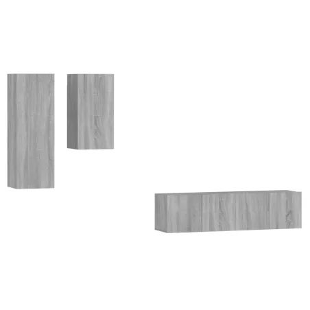 Ensemble de meubles TV 4 pcs Sonoma gris Bois d'ingénierie