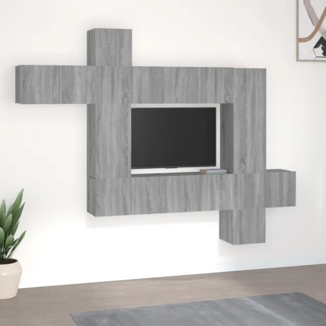 Ensemble de meubles TV 10 pcs Sonoma gris Bois d'ingénierie