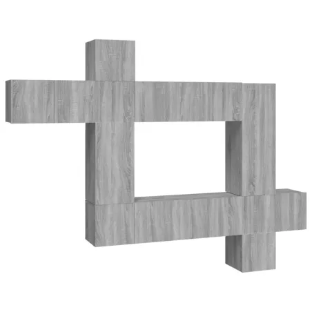 Ensemble de meubles TV 10 pcs Sonoma gris Bois d'ingénierie