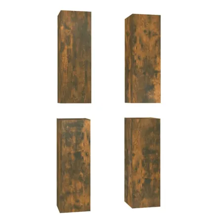 Meubles TV 4 pcs Chêne fumé 30,5x30x90 cm Bois d'ingénierie