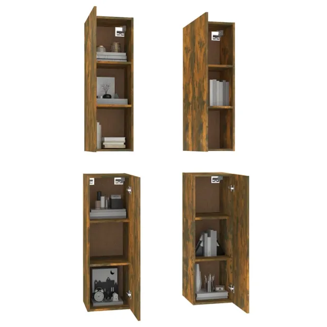 Meubles TV 4 pcs Chêne fumé 30,5x30x90 cm Bois d'ingénierie