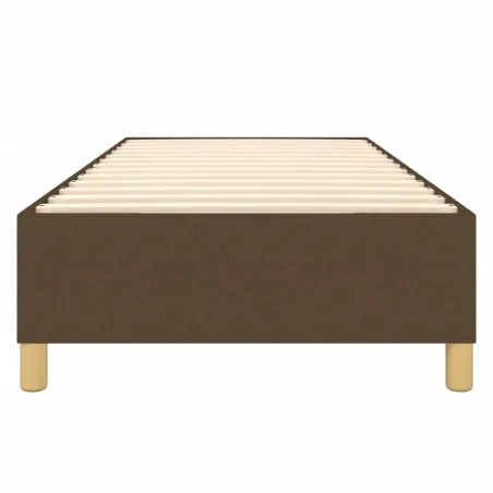 Cadre de lit à ressorts marron foncé 80x200 cm tissu