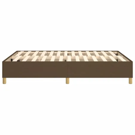 Cadre de lit à ressorts marron foncé 140x200 cm tissu