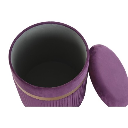 Reposapiés DKD Home Decor Poliéster MDF Burdeos (39 x 39 x 49 cm) 2