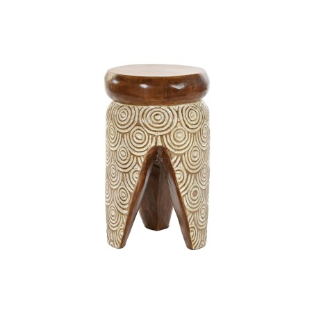 Bijzettafel DKD Home Decor Natuurlijk Wit Basilicumhout (29 x 29 x 49