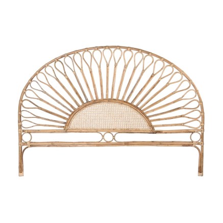 Cabecero de Cama DKD Home Decor Natural Girasol Madera Ratán 178 x 4