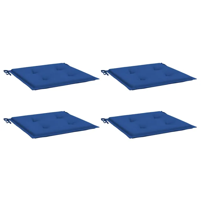 Coussins de chaise de jardin lot de 4 bleu royal 40x40x4 cm