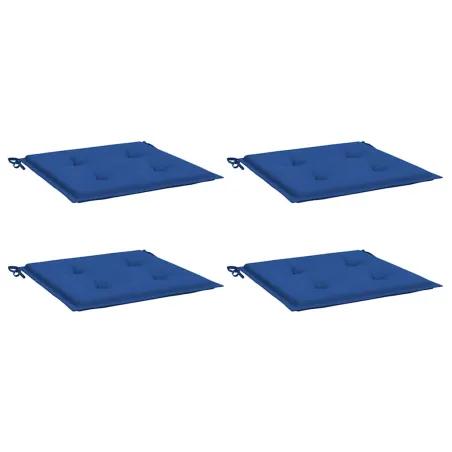 Coussins de chaise de jardin lot de 4 bleu royal 40x40x4 cm