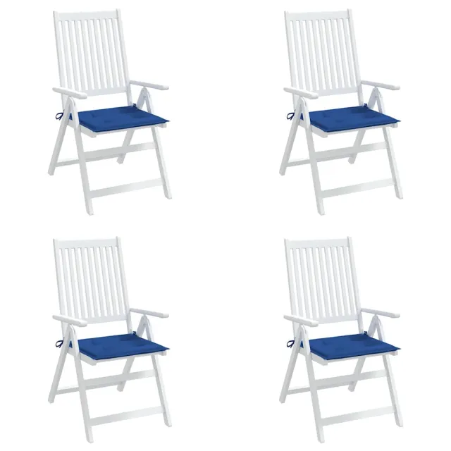Coussins de chaise de jardin lot de 4 bleu royal 40x40x4 cm