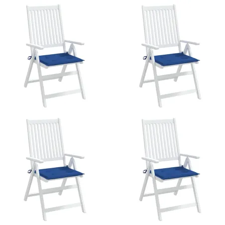 Coussins de chaise de jardin lot de 4 bleu royal 40x40x4 cm