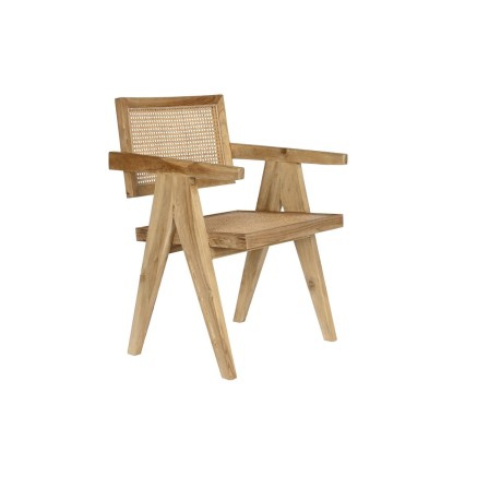 Sedia da Sala da Pranzo DKD Home Decor Naturale Teca Rattan (58 x 56 x