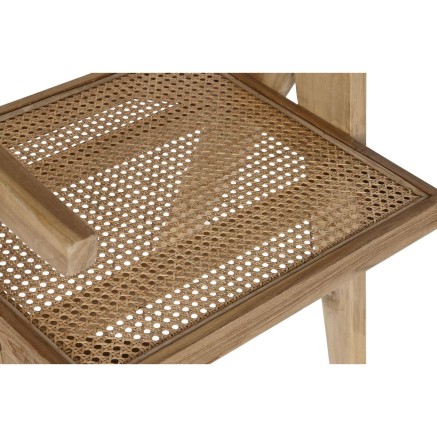 Esszimmerstuhl DKD Home Decor natürlich Teakholz Rattan (58 x 56 x 82 2